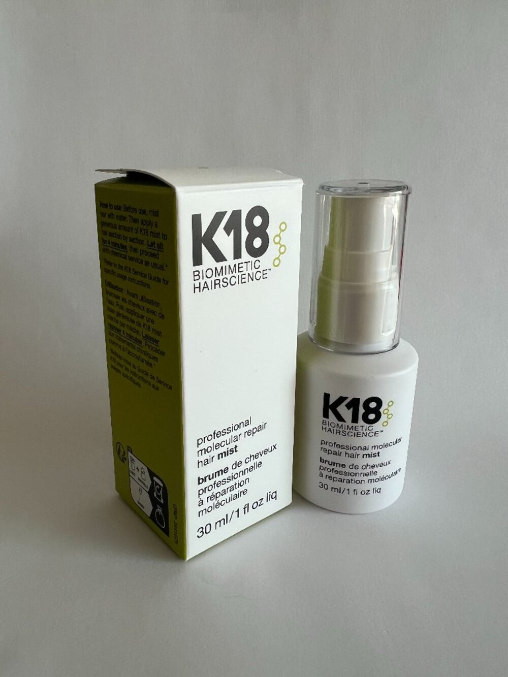 K18 Biomimetic Hairscience Professional Molecular Repair Hair Mist 30ml NEW